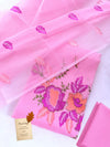 Baby Pink Kota Doria Cotton Thread Embroidery Dress Material Set