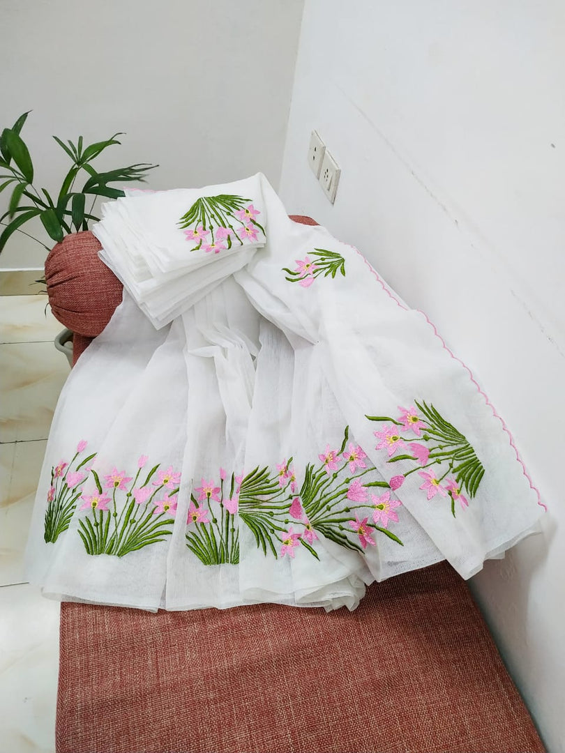 Pure kota cotton Thread work Saree