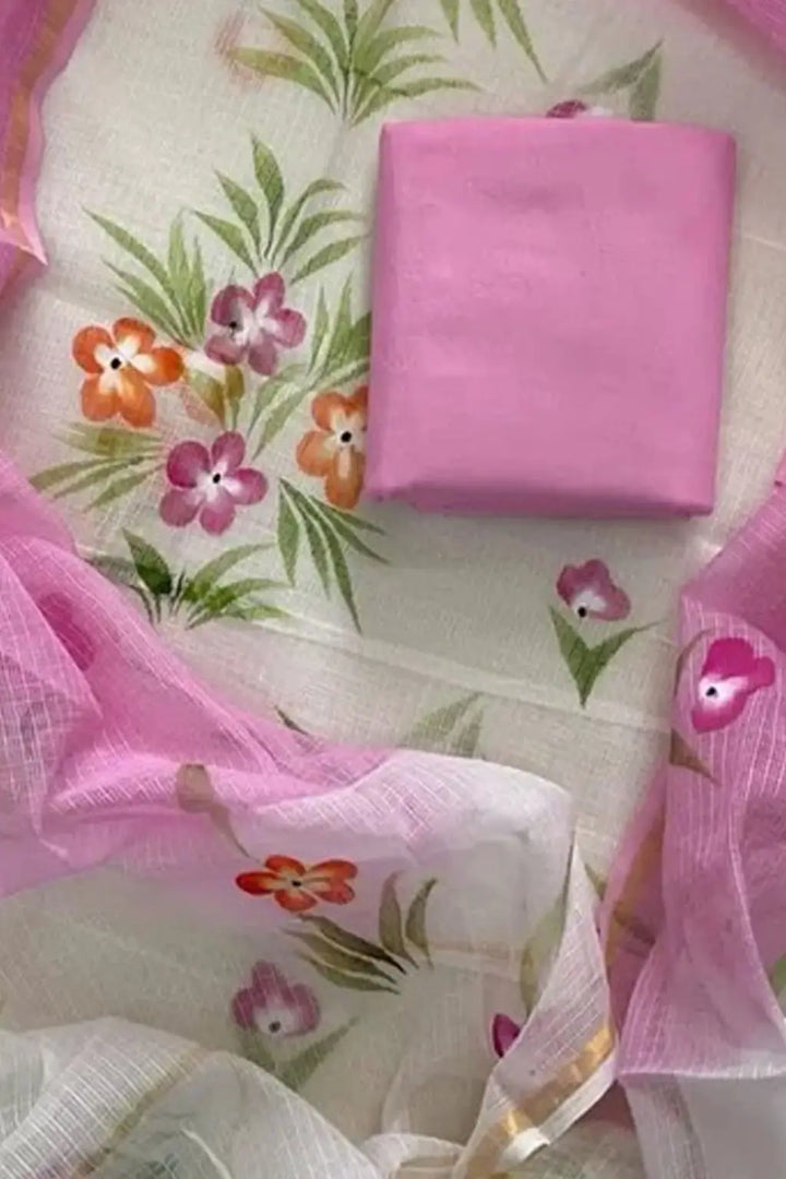 Hand Brush Dress Material