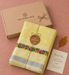 Sunshine Yellow Kota Doria Floral Embroidered Saree with Silver Zari Border