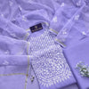 Lavender Kota Doria Cotton Thread Embroidery Dress Material Set