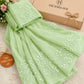 Mint Green Kota Doria Embroidered Saree with Floral Vine Motifs