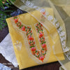 Sunshine Yellow Kota Doria Cotton Thread Embroidery Dress Material Set