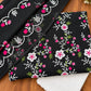 Black Kota Doria Embroidered Dress Material with Dupatta
